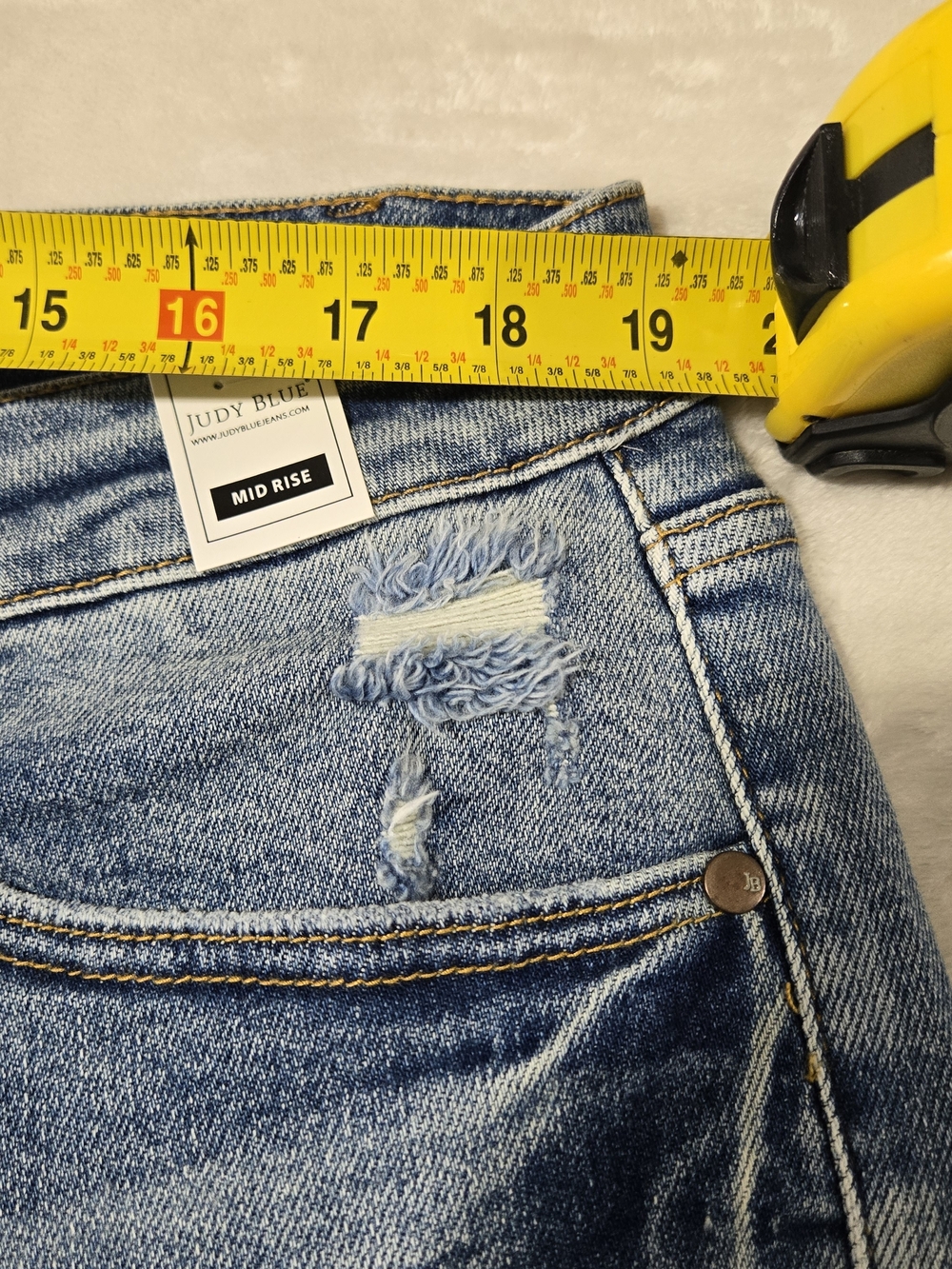 Judy Blue Mid Rise Kick Flare Light Blue Ankle Jeans 20W New - Picture 5 of 7